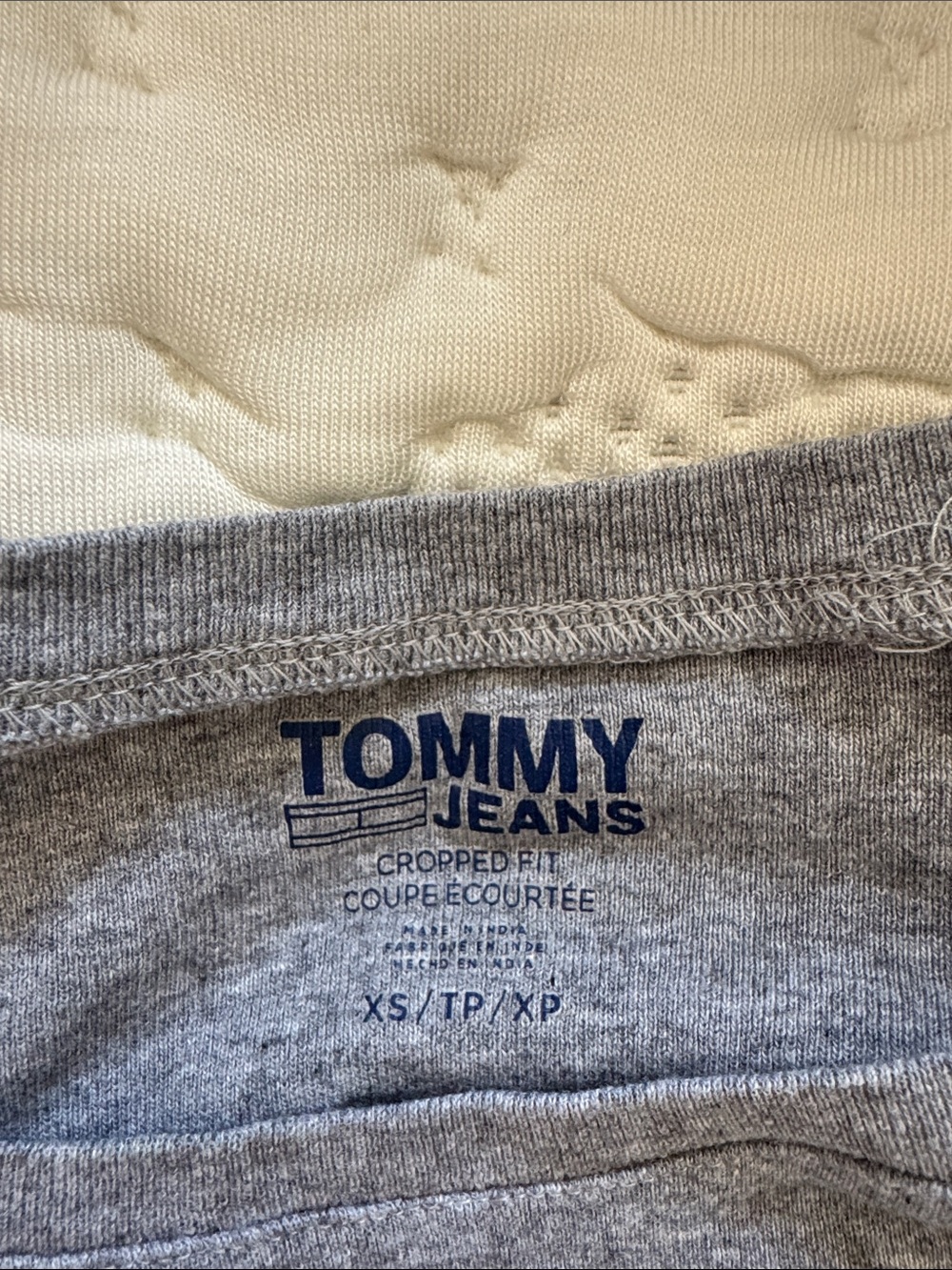 Tommy Hilfiger Tommy Jeans Gray Cropped Long Sleeve Top